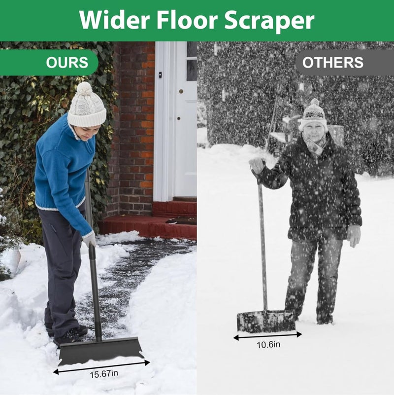 Pragmatist Large Garden Shovel, Multifunctional Cleaning Shovel 63 Inch Large Ice Scraper Heavy Duty Garden Tool for Weeding, Lawn Edging, Scraping and Ice Removal,Black - Image 2